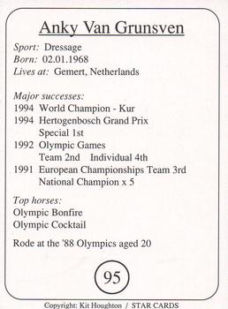 1995 Star Cards Riders of the World #95 Anky Van Grunsven Back